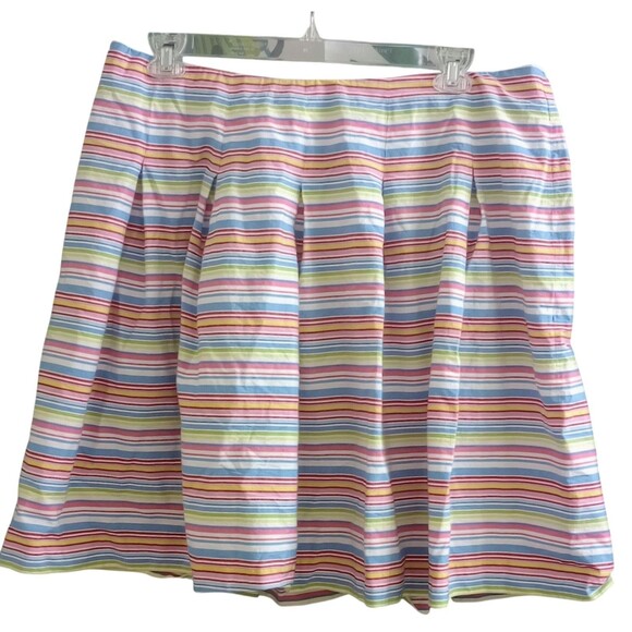 Talbots Womens Skirt Colouful Stripe Pleated Full Classic‎ Preppy Plus Size 18WP - Picture 1 of 4